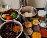 A picture of step 1 of Rajma chawal.