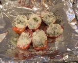 A picture of step 4 of Roasted Romano and Jalapeño Crusted Tomatoes.