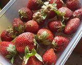 A picture of step 1 of Home made strawberry syrup.