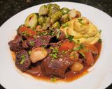 A picture of step 14 of Beef Bourguignon.