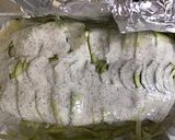 Une image de l'étape 7 de Sole dans son habillage de courgettes sauce crème aneth et citron.