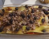 Foto del paso 6 de la receta Ensalada templada de tomate rosa, berenjena y jamón