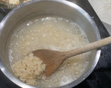 A picture of step 1 of Crispy tofu top with sweet sticky and sour sauce with brown rice.
