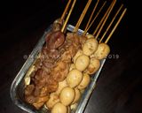 Foto langkah ke 7 dari resep Sate Telur Puyuh, Ati Ampela Ayam (Pelengkap Soto Semarang).