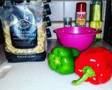 A picture of step 1 of Deviled Pasta Salad.