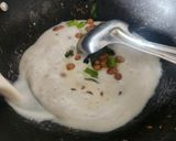 A picture of step 2 of Vrat Farali Thali: Potato Peanut Kadhi, Barnyard Khichdi, Rajgira Potato Paratha, Potato Sabzi.