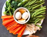 Hình bước làm 1 của món Rau Củ Luộc Chấm Nước Mắm Dằm Trứng Lòng Đào