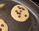 A picture of step 3 of Silver dollar vegan pancakes.