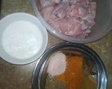 A picture of step 1 of Chicken korma biryani.