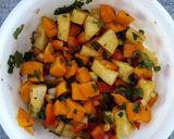 A picture of step 2 of Mango Pineapple Salsa.