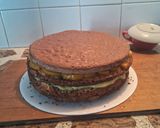 Foto del paso 7 de la receta: Torta Combinada Rellena con Chocolate, Crema Pastelera y Frutal