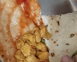 A picture of step 5 of Chicken tortilla wrap.