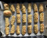 A picture of step 6 of Baked  Zucchini / Courgette Fries / Chips  #paleo #vegetarian #quick #healthy.