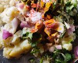 A picture of step 1 of Aloo sandwich.