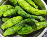 A picture of step 1 of Kaju Karela.