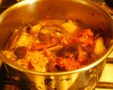 A picture of step 4 of Kabuli Chana Eggplant Masala Curry.