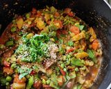 A picture of step 3 of Bhogi chi bhaji.