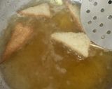 A picture of step 3 of Almond milk and Sweet Potato Soup served with Croutons.