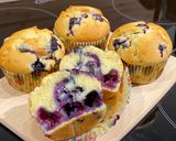 รูปขั้นตอนการทำที่ 5 ของ บลูเบอร์รี่มัฟฟิน Blueberry Muffins