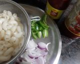 A picture of step 1 of Saucy macaroni.
