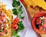 Foto langkah ke 7 dari resep Spaghetti Chicken Popcorn Sambal Matah.