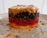 Foto del paso 7 de la receta Timbal de patata, piquillo, morcilla y manzana gratinado