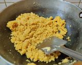 A picture of step 8 of Moong Dal Halwa.