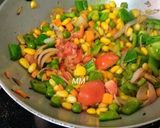 A picture of step 3 of Sweet corns, Paneer, Veggies Dry Curry.