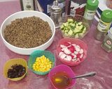 Pas rețetă Salată de linte cu piept de pui și filet mignion la grill 1 fotografie