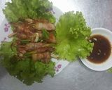 Hình bước làm 6 của món Thịt cuốn nấm kim châm chấm sốt mật ong