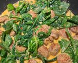 A picture of step 5 of Italian Sausage with Gnocchi and Spinach.
