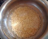 A picture of step 1 of Moong dal healthy triangles.