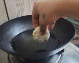 A picture of step 3 of Sabudana vada.