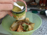 Seitan estufado com puré de batata
