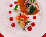 A picture of step 13 of Herb Roasted Lamb Rack with Juslie, Ruby Reduction & Mash Potato.
