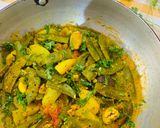 A picture of step 4 of Simba Baigana Besara (Lima beans/Sem Phali & brinjals in mustard paste).