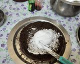 A picture of step 8 of Christmas 🍫 chocolate choco chips whip cream cake.