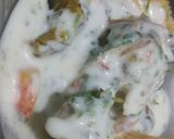A picture of step 3 of Samosa chaat.