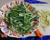 A picture of step 1 of Kurkuri Bhindi (Okra Chips).