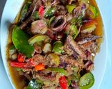 Foto langkah ke 6 dari resep Cumi asin plus peda pete pelangi.