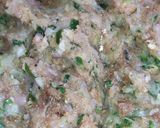 A picture of step 3 of Green Masala Chicken Meatballs or Kofta.