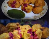 A picture of step 7 of Aaloo beet bondas.