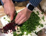 A picture of step 3 of Pink Volcano salad 🌋.