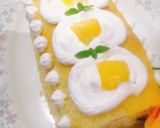 A picture of step 5 of Mango Swiss roll.