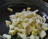 A picture of step 2 of Kohlrabi (Ganth Gobhi) dry sabji.