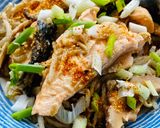 A picture of step 4 of Salmon Chan Chan Yaki.