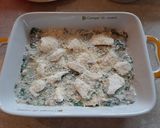 A picture of step 6 of Lasagna with Spinach, Mozzarella, and Ham.