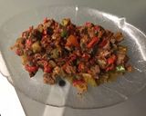 A picture of step 16 of Beef with Peanuts, Peppers, and Ginger.