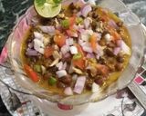 A picture of step 3 of Black Chickpea kala chana chat.
