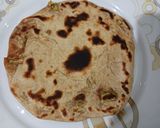 A picture of step 3 of Sattu and green onion paratha.